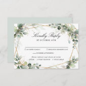 Eukalyptus Greenery Botanical Geometric Wedding RSVP Karte (Vorne/Hinten)
