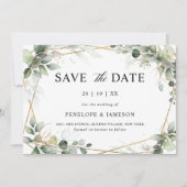 Eukalyptus Greenery Botanical Geometric Wedding Sa Save The Date (Vorderseite)
