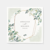 Eukalyptus Greenery Botanical Geometric Wedding Serviette (Vorderseite)