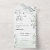 Eukalyptus Greenery Botanical QR Code Wedding All In One Einladung (Innen Boden)