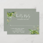 Eukalyptus Greenery Botanical Sage Green Wedding RSVP Karte (Vorne/Hinten)