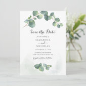 Eukalyptus Greenery Botanical Save The Date (Stehend Vorderseite)