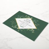 Eukalyptus Greenery Botanical Save the Date Gold Folieneinladung (Gedreht)