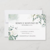 Eukalyptus Greenery Botanical Watercolor Wedding RSVP Karte (Vorderseite)