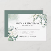 Eukalyptus Greenery Botanical Watercolor Wedding RSVP Karte (Vorne/Hinten)