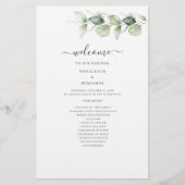 Eukalyptus Greenery Botanical Wedding Program (Vorderseite)