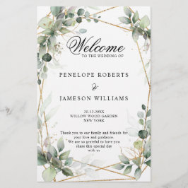 Eukalyptus Greenery Botanical Wedding Program