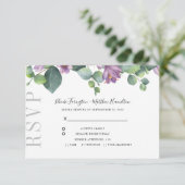 Eukalyptus Greenery Botanical Wedding RSVP (Stehend Vorderseite)