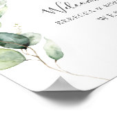 Eukalyptus Greenery Botanische Hochzeit Begrüßung Poster (Ecke)