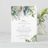 Eukalyptus Greenery | Botanische Hochzeit Einladung (Stehend Vorderseite)