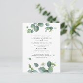 Eukalyptus Greenery Botanische Hochzeit Einladungspostkarte (Stehend Vorderseite)