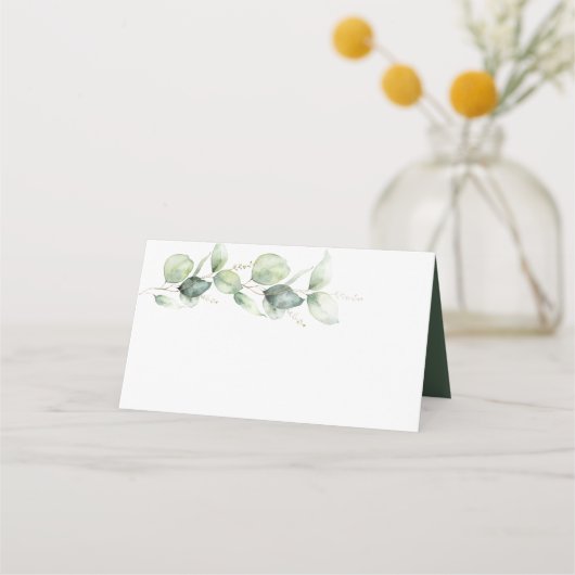 Eukalyptus Greenery Botanische Hochzeit Platzkarte (Vorderseite)