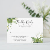 Eukalyptus Greenery Botanische Hochzeit RSVP Karte (Stehend Vorderseite)