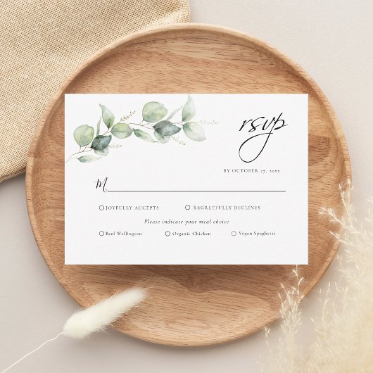 Eukalyptus Greenery Botanische Hochzeit RSVP Karte