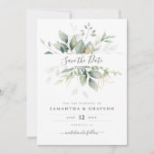 Eukalyptus Greenery Botanische Hochzeit Save The Date (Vorderseite)