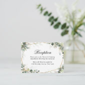 Eukalyptus Greenery Botanische Hochzeitsempfang Begleitkarte (Stehend Vorderseite)