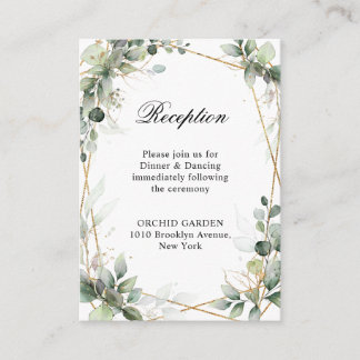 Eukalyptus Greenery Botanische Hochzeitsempfang Begleitkarte