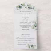 Eukalyptus Greenery Botanische Moderne Hochzeit All In One Einladung (Innen Boden)