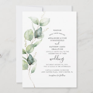 Eukalyptus Greenery Botanische Script Wedding Einladung