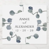 Eukalyptus Greenery Botanische Wasserfarbe Alkoholflaschenetikett (Einzelnes Label)