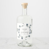 Eukalyptus Greenery Botanische Wasserfarbe Alkoholflaschenetikett (Vorderseite)