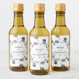 Eukalyptus Greenery Botanische Wasserfarbe Weinetikett