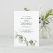 Eukalyptus Greenery Botanisches Brautparty Einladung (Stehend Vorderseite)