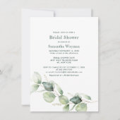 Eukalyptus Greenery Botanisches Brautparty Einladung (Vorderseite)