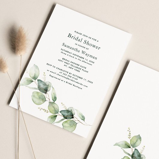 Eukalyptus Greenery Botanisches Brautparty Einladung