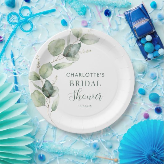 Eukalyptus Greenery Botanisches Brautparty Pappteller (Party)