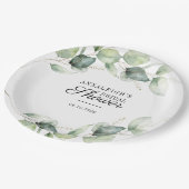 Eukalyptus Greenery Botanisches Brautparty Pappteller (Schrägansicht)
