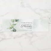 Eukalyptus Greenery Botanisches Brautparty Wasserflaschenetikett (Einzelnes Label)