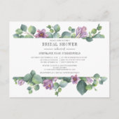 Eukalyptus Greenery Botanisches Script-Brautparty Einladungspostkarte (Vorderseite)