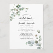 Eukalyptus Greenery Botanisches Script-Brautparty Einladungspostkarte (Vorderseite)
