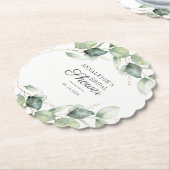 Eukalyptus Greenery Botanisches Script-Brautparty Untersetzer (angewinkelt)