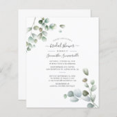 Eukalyptus Greenery Brautparty Einladung (Vorne/Hinten)