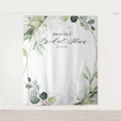 Eukalyptus Greenery Brautparty Foto Hintergrund Wandteppich (Vorderseite)