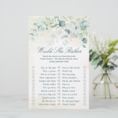 Eukalyptus Greenery Brautparty Game (Stehend Vorderseite)