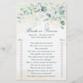 Eukalyptus Greenery Brautparty Game (Vorderseite)