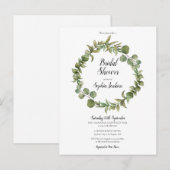 Eukalyptus Greenery Brautparty Ödliches Naturerleb Ankündigungspostkarte (Vorne/Hinten)
