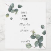 Eukalyptus Greenery Brautparty Paare Weinetikett (Einzelnes Label)