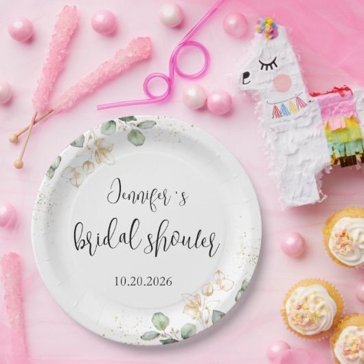 Eukalyptus Greenery Brautparty Paper Plate Pappteller (Party)