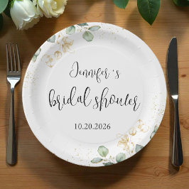 Eukalyptus Greenery Brautparty Paper Plate Pappteller