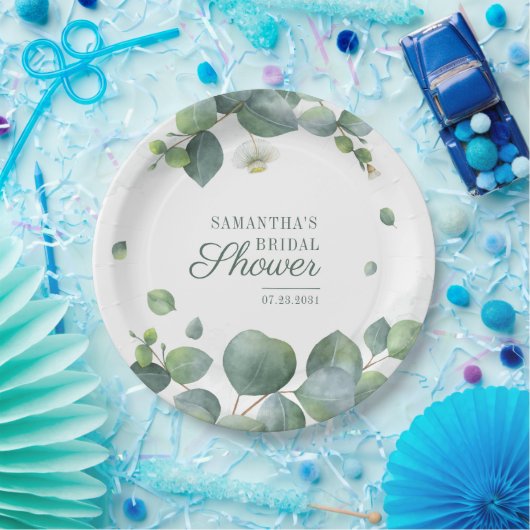 Eukalyptus Greenery Brautparty Watercolor Pappteller (Party)