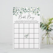 Eukalyptus Greenery Bridal Bingo Duschspiel (Stehend Vorderseite)