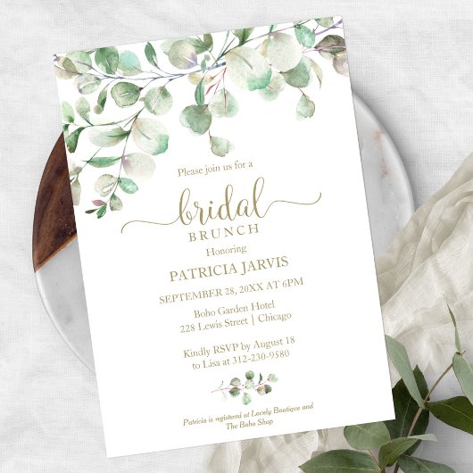 Eukalyptus Greenery Bridal Brunch Einladung