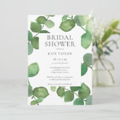 Eukalyptus Greenery Bridal Dusche Einladung (Stehend Vorderseite)