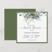 Eukalyptus Greenery Bridal Dusche Einladung (Vorne/Hinten)