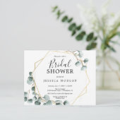 Eukalyptus Greenery Bridal Dusche Einladung Postkarte (Stehend Vorderseite)