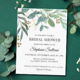 Eukalyptus Greenery Bridal Dusche Einladung Postkarte